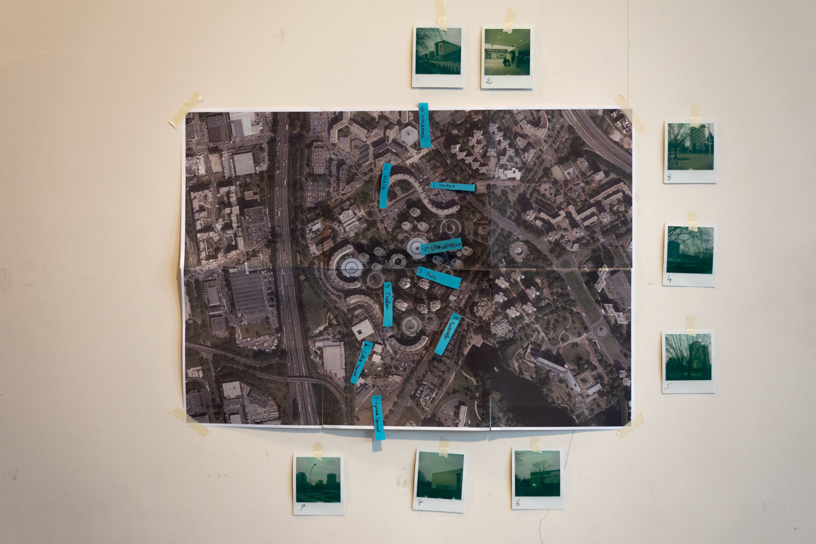 The map of architectural features of the Palais district in Creteil in 2023.La carte des particularites architecturales du quartier du Palais a Creteil en 2023.